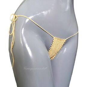 Maize extreme micro bikini bottom Crochet micro g string thongs for women Bikini bottoms G-string thong. in Saudi Arabia