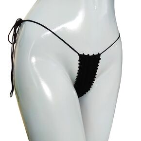 Extreme micro bikini bottom Black Crochet micro thong bikini bottoms G-string thong in Saudi Arabia