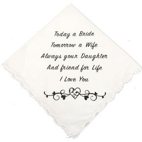 Mother/Father of The Bride Wedding Handkerchief by Wedding Tokens- Wedding Keepsake in Saudi Arabia