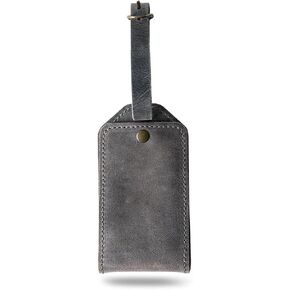 PEGAI 100% Soft Touch Rustic Leather Luggage ID Tag, Secure With Snap Closure and Easy Attachment to Suitcase, Backpack, Handbag, Handmade Travel Accessories Luggage Tags (Mahogany Brown)