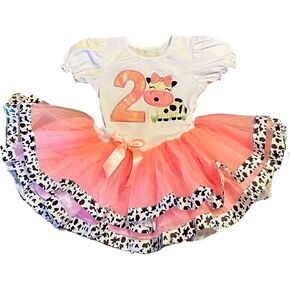 زي عيد ميلاد البقرة، زي عيد ميلاد المزرعة، فستان بقرة توتو بارنيارد لعيد ميلاد البقرة، مقاس 2-3T in Kuwait