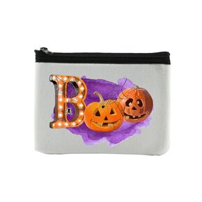Boo Halloween Coin Purse Wallet Pouch For Women | Small Card Change Bag With Zipper | Mini Travel Purse For ID Case | Makeup Card Novelty Bag