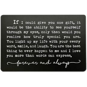 Engraved Wallet Card Gift, Anniversary Gift, Husband Gift from Wife, Anniversary Gift for Husband, Wallet Insert Card, Gifts for Him, Husband Birthday Gift, Boyfriend Gift (Black)
