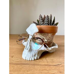 Skull Decor, Skull Bowl, Glasses Stand, Key Bowl, Glasses Holder, Skull Glasses Holder, Jewelry Bowl, Skull Plant, Skeleton Bowl, Desk (Twinkling Black)