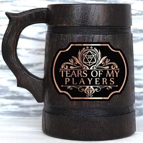 Tears of My Players Mug for Dungeons and Dragons Party Gifts for dnd Lovers DM Wooden Beer Mug 17oz Dungeon Master D&D Gift Beer Stein Anniversary Christmas Birthday Gifts For Him Beer Tankard K664 in Saudi Arabia