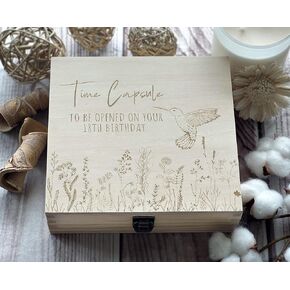 1st Birthday Time Capsule:To Open on Your 18th Birthday,Baby Milestone Legacy: Handcrafted Engraved Box for 18th Year Reveal, Anniversary & Timeless Memory Preservation, Premium Keepsake(Size 1 Dark) in Kuwait