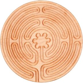 Chartres Labyrinth, Wooden Finger Labyrinth, Finger Labyrinth, Finger Labyrinth Wood, Meditation Corner, Wood Labyrinth, Breathing Tool (Cherry Wood)
