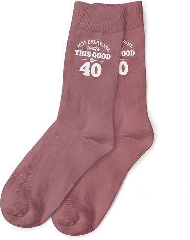40th Birthday Gift Vintage Pink Women’s Socks Novelty Keepsake Idea 40 Years Old (Burgundy) in Saudi Arabia