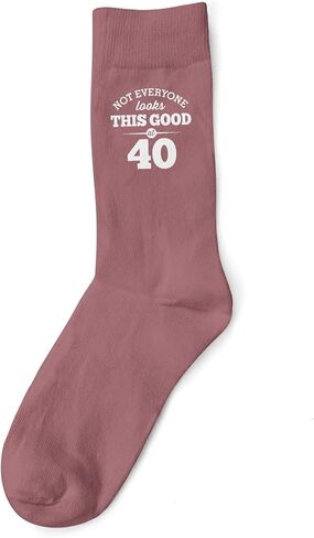 40th Birthday Gift Vintage Pink Women’s Socks Novelty Keepsake Idea 40 Years Old (Burgundy) in Saudi Arabia