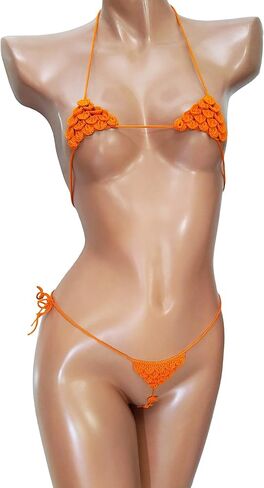 Crochet extreme micro g-string bikini Micro bikinis for women sexy extreme see through in Saudi Arabia