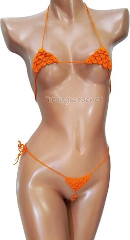 Crochet extreme micro g-string bikini Micro bikinis for women sexy extreme see through in Saudi Arabia