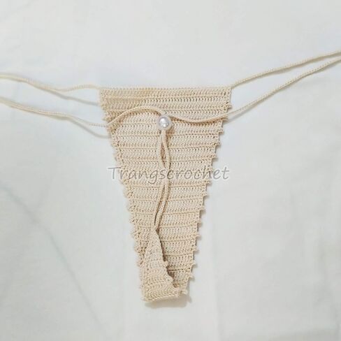 Trangscrochet Extreme Micro G-string Bikini Bottoms Crochet Thong Bikini Bottoms Sexy in Saudi Arabia