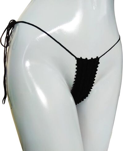 Extreme micro bikini bottom Black Crochet micro thong bikini bottoms G-string thong in Saudi Arabia