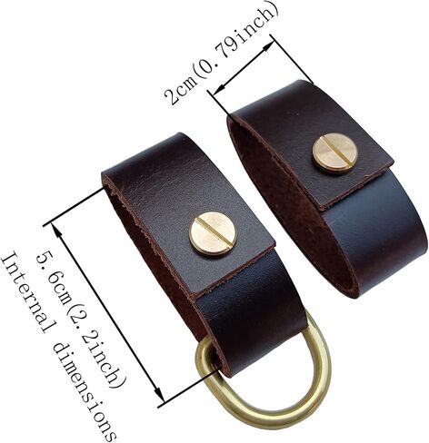 2 pack leather belt keepers+1 solid brass buckles keychains,leather belt keepers for men and women (Black) in Kuwait