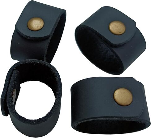 4 packs duty belt keeper for man and women leather belt loop keychain keep your extra long belt (Small, Brown) in Kuwait