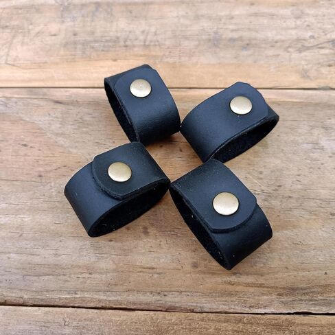 4 packs duty belt keeper for man and women leather belt loop keychain keep your extra long belt (Small, Brown) in Kuwait