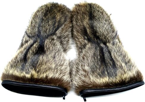 Long Men's Raccoon fur Mittens (Large) in Saudi Arabia