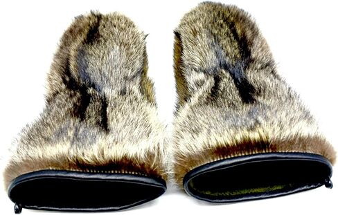 Long Men's Raccoon fur Mittens (Large) in Saudi Arabia