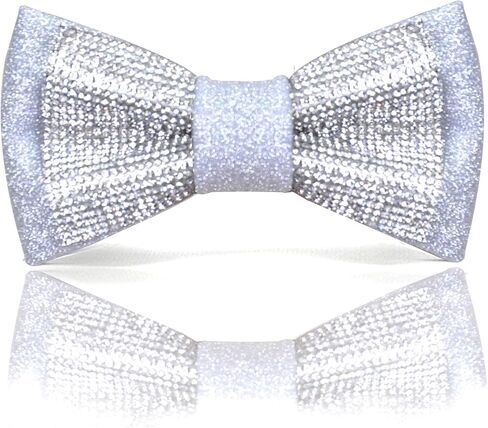 Glitter Pre-tied Bow Ties with Rhinestones for men women | Formal Bowties with Adjustable Length | CK Bow Tie (Champagne and Metallic Gold) in Kuwait