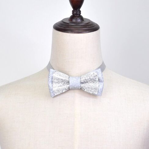 Glitter Pre-tied Bow Ties with Rhinestones for men women | Formal Bowties with Adjustable Length | CK Bow Tie (Champagne and Metallic Gold) in Kuwait