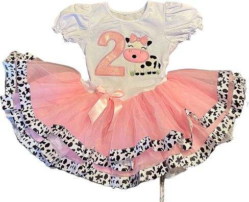 زي عيد ميلاد البقرة، زي عيد ميلاد المزرعة، فستان بقرة توتو بارنيارد لعيد ميلاد البقرة، مقاس 2-3T in Kuwait