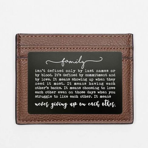 Family Isn't Defined Only By Last Names or By Blood, Wallet Insert Card Gift, Family Gift, Friendship Gifts, Adopted Family Gifts, Gifts of Love, Never Giving Up On Each Other in Kuwait