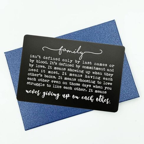 Family Isn't Defined Only By Last Names or By Blood, Wallet Insert Card Gift, Family Gift, Friendship Gifts, Adopted Family Gifts, Gifts of Love, Never Giving Up On Each Other in Kuwait