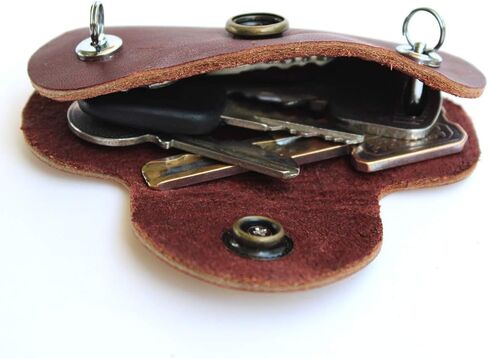 Upgraded Minimalist Leather Key Case Securely Prevents Falling Off Key Holder Key Organizer in Saudi Arabia