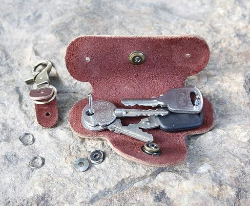 Upgraded Minimalist Leather Key Case Securely Prevents Falling Off Key Holder Key Organizer in Saudi Arabia