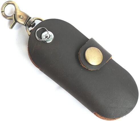 Dark Brown Simple Multifunctional Leather Key Organizer Door Key Car Key Case in Saudi Arabia