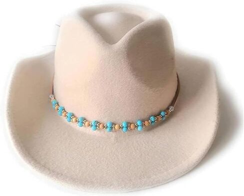 Cowboy Hat Band Jewelry Turquoise Bead Cedar Wood Scallop Weave Micro Suede Leather Adjustable Sizing Boho Western in Saudi Arabia