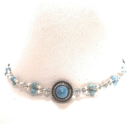 Turquoise Concho Hat Band Bead Gemstone Micro Suede Leather Adjustable Sizing in Saudi Arabia
