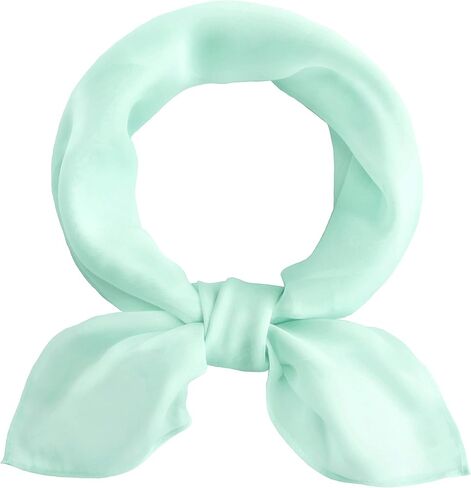 34 Color Variations Sheer Chiffon Square Neck Scarf 27"x27" Neckerchief 1950s Headscarf for Women (Blue Purple) in Kuwait
