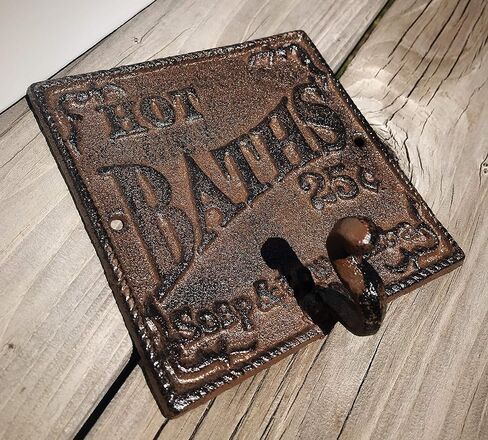 خطاف منشفة ريفي ساخن - ديكور الحمام الغربي بنمط عتيق - ديكور جدار المزرعة مع جاذبية الريف الفرنسي - يد من الحديد الزهر وشماعة مناشف الحمام مع مسامير متطابقة in Kuwait