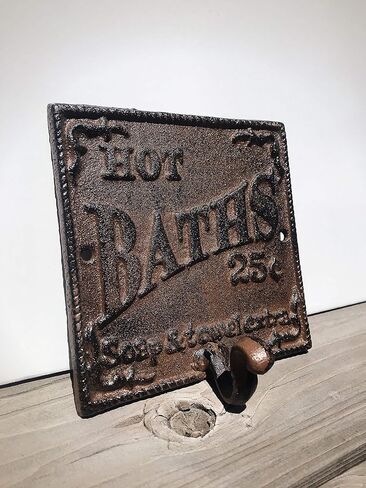 خطاف منشفة ريفي ساخن - ديكور الحمام الغربي بنمط عتيق - ديكور جدار المزرعة مع جاذبية الريف الفرنسي - يد من الحديد الزهر وشماعة مناشف الحمام مع مسامير متطابقة in Kuwait