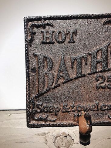 خطاف منشفة ريفي ساخن - ديكور الحمام الغربي بنمط عتيق - ديكور جدار المزرعة مع جاذبية الريف الفرنسي - يد من الحديد الزهر وشماعة مناشف الحمام مع مسامير متطابقة in Kuwait