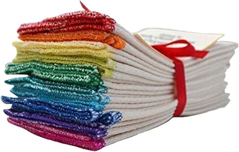 متجر Gina's Soft Cloth Shop، مناشف ورقية من القطن العضوي بطبقة واحدة مقاس 11 × 12 بوصة، 10 عبوات في تشكيلة قوس قزح in Saudi Arabia