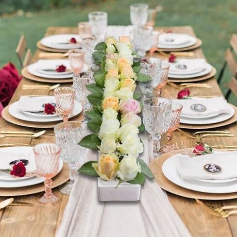 3 Pack White Porcelain Flower Vases Handmade, Ceramic Rectangular Floral Centerpieces for Dining Table, Home Décor, Wedding, Total Length 24 inches, No Leak (White) in Kuwait