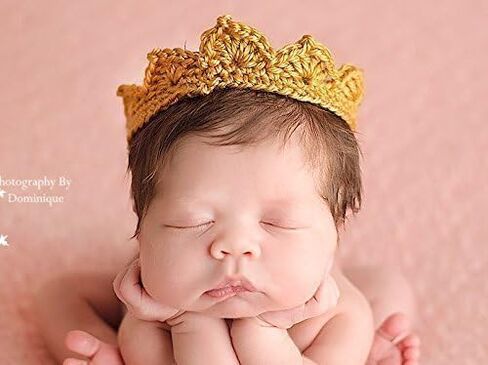 Handmade Newborn Crown, Baby Boy Girl Photo Prop, Gender Neutral Infant Photography Prop, Gold in Saudi Arabia