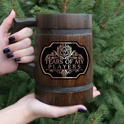 كوب دموع اللاعبين من أجل الزنزانات والتنينات هدايا الحفلات لعشاق dnd كوب البيرة الخشبي DM 17oz Dungeon Master D&D هدية Beer Stein الذكرى السنوية لعيد الميلاد وعيد الميلاد له Beer Tankard K664 in Saudi Arabia
