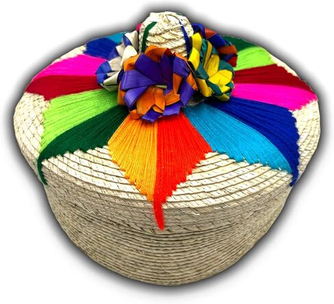 Amantoli - Mexican 100% Handwoven |1 Large Tortilla Baskets | Mexican Handcrafted Tortilla Warmer |Tortillero de Palma Hecho en Mexico | Palm Straw Mexican Tortilla Bowl | Fiesta - Decoration. in Kuwait