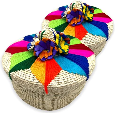 Amantoli - Mexican 100% Handwoven |1 Large Tortilla Baskets | Mexican Handcrafted Tortilla Warmer |Tortillero de Palma Hecho en Mexico | Palm Straw Mexican Tortilla Bowl | Fiesta - Decoration. in Kuwait