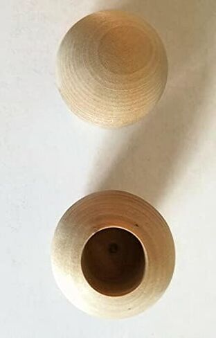 Dowel Cap End 2" Diameter with 7/8" Hole wooden shapes (Package of 2) 2 inch Wooden Ball Unfinished Wood 7/8" dowel hole in Saudi Arabia