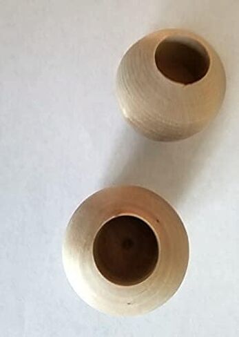 Dowel Cap End 2" Diameter with 7/8" Hole wooden shapes (Package of 2) 2 inch Wooden Ball Unfinished Wood 7/8" dowel hole in Saudi Arabia