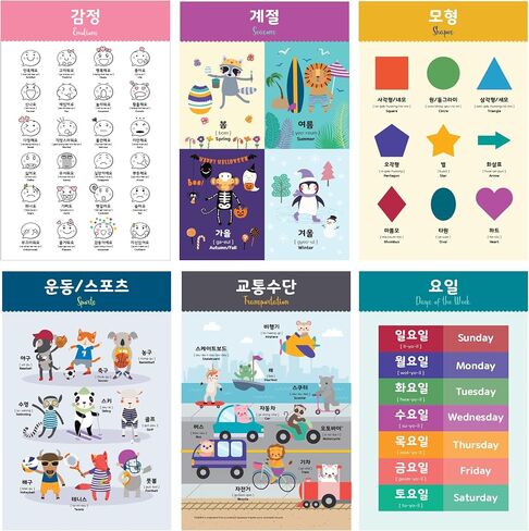 Korean Educational Posters, 11x17 (17 Posters) in Kuwait
