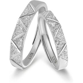 Meissa Sterling Silver Couple Ring Adjustable Personalized Couple Rings for Men and Women Promise Ring Wedding Engagement Anniversary Ring Set (Set of two rings) in Saudi Arabia