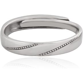 Meissa Sterling Silver Couple Ring Adjustable Personalized Couple Rings for Men and Women Open Back Rings for Wedding Engagement Anniversary Ring Set (Set of two rings) in Kuwait