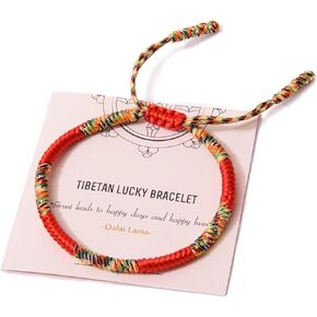 سوار MIAM Tibetan Lucky Knot - سوار البوذية - سوار الحظ السعيد للرجال والنساء - سوار الزوجين - سوار الحماية - هدايا الأساور المصنوعة يدويًا
