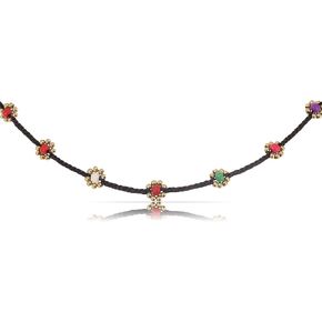 Made by Nami Surfer Necklace with Beads • Boho Choker Necklace Chain • Women & Girls • Handmade Beach Summer Jewelry • Goa Hippie Oriental Necklace • Adjustable & Waterproof (Multi Beads)