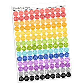 Small Rainbow Workout Gym Dumbbell Icon Decorative Planning Stickers, 280 Stickers, 0.4" diameter, Wellness Planner in Kuwait